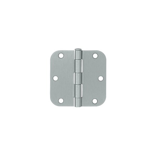 Satin Brass 3.5 x 3.5 Plain Bearing 5/8 Radius Corners Mortise Hinge, 10PK pairs